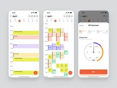QuickThought – Smart Calendar App activity tracker app design calendar calendar app daily activity app daily planner design mobile mobile app mobile app design mobile app ui mobile design mobile ui product design productivity app schedule management smart scheduling task management time management wavespace