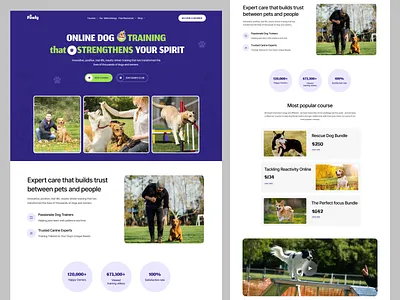 Dog Training Landingpage animal training dog obedience training dog trainer dog training dog traning web dog traning website landingpage local business website modran website online dog training pet academy pet service platform pet services pet startup pet training puppy training ui ui ux design website