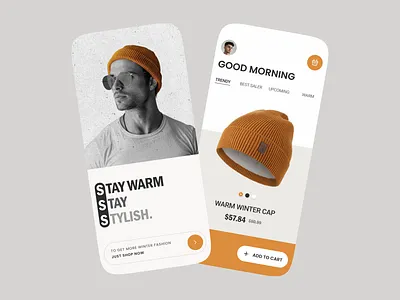 Winter warm product mobile app UI/UX clean cloth app e commerce e shop fashion mobile app online app online shopping uiux winter fashion