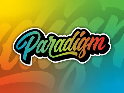Paradigm Lettering Logo for Branding, Apparel, Sportwear apparel brand identity branding bussiness creative design dynamic font gradient graphic design hand lettering handmade initial logo lettering logo logo design logo type modern typography wordmark