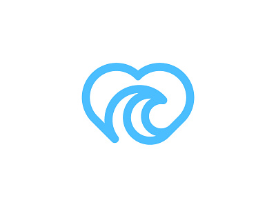 Waves Heart creative logo heart logo minimalist logo waves logo