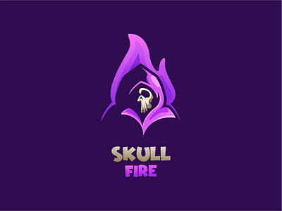 SKULL FIRE brand branding design graphic design illustration logo skeleton typography ui ux vector