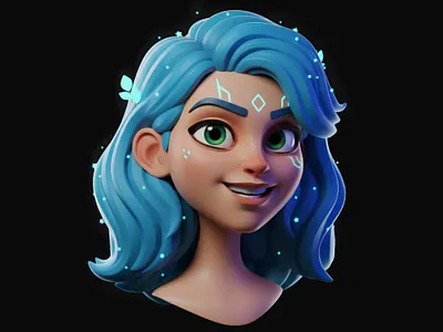 Stylized 3D Characters 3d illustration 3dart 3dcharacter animation blender blue hair character illustration mascot