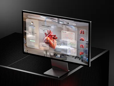 Health Monitoring Dashboard appdesign cleanui dashboarddesign datavisualization design veli digitalhealth futuristicui glassmorphism healthcare healthdashboard healthtech interactiondesign medicalui medtech moderndesign productdesign uidesign uiuxdesign uxdesign webdashboard