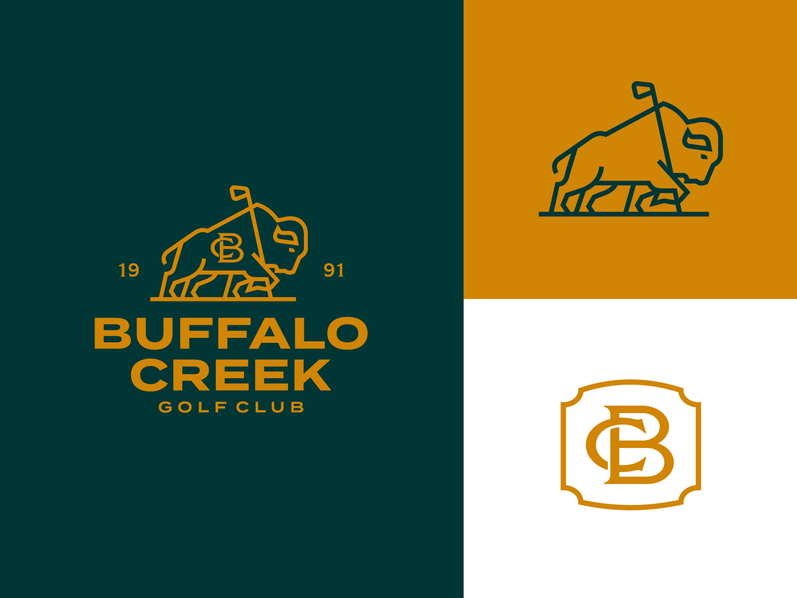 Buffalo Creek Golf Club: Logo Design brand identity brand mark branding classic branding crest logo design inspiration emblem golf branding golf club graphic design heritage branding identity design lineart logo logo logo design logo exploration monogram sports branding vintage logo visual identity