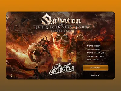 Баннер по заказу билетов на концерт рок-группы Sabaton