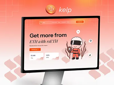Kelp rsETH – DeFi UI/UX Design ai website design app ui blockchain landing page clean ui crypto defi website cryptocurrency website defi defi restaking website uiux defi website dribbble figma design finance illustration product redesign ux web web3 web3 saas products