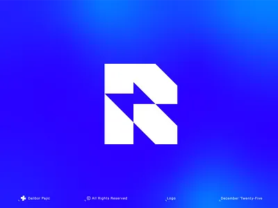 Reactor, R lighting bolt logo bold branding electric energy fast geometry graphic design icon letter logo logotype mark minimal modern monogram movement power spark technology visual identity