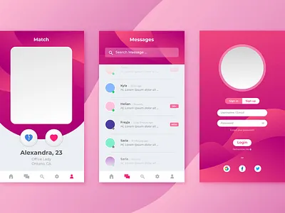 Dating App Interface app design ui design