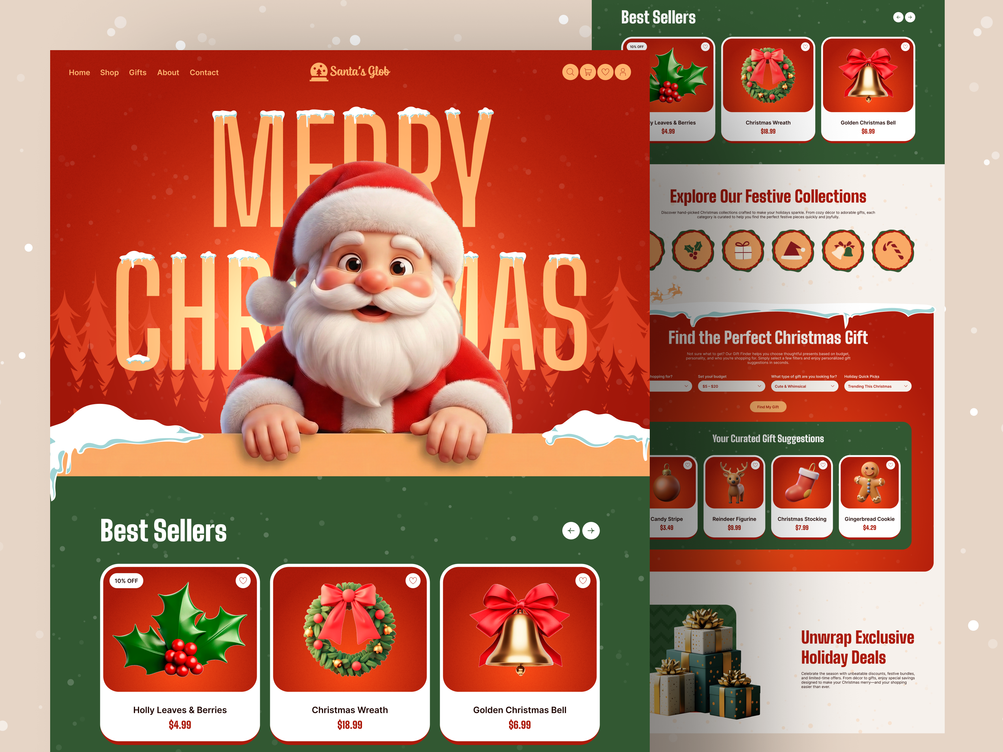 Christmas Shopping Website christmas christmas party christmas shopping chrsitmas tree marketplace merry christmas new year online shop online shopping product design santa shopping shopping website ui ui design web web design website website design winter