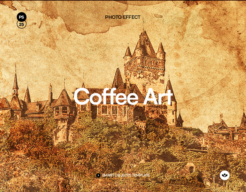 Coffee Art Photo Effect art coffee design graphic design photoshop solasome stain template