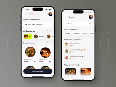 Food Delivery App UI app cleanui courier delivery deliveryapp food food app food delivery food delivery app foodordering mobile mobile app mobile app design mobile design order restaurant restaurant app shop ui ux