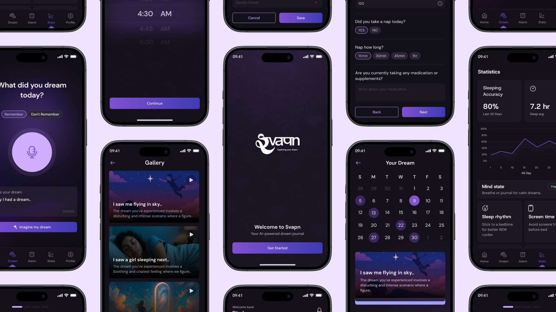 Svapn — Mobile App UI/UX Design app design app ui branding design system figma interaction design ios app mobile app mobile ui modern ui product design prototype ui ui design uiux ux design