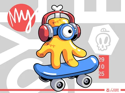 My Style character commission fun funny graphicdesign illustration mascot quirky skateboard t shirt vector