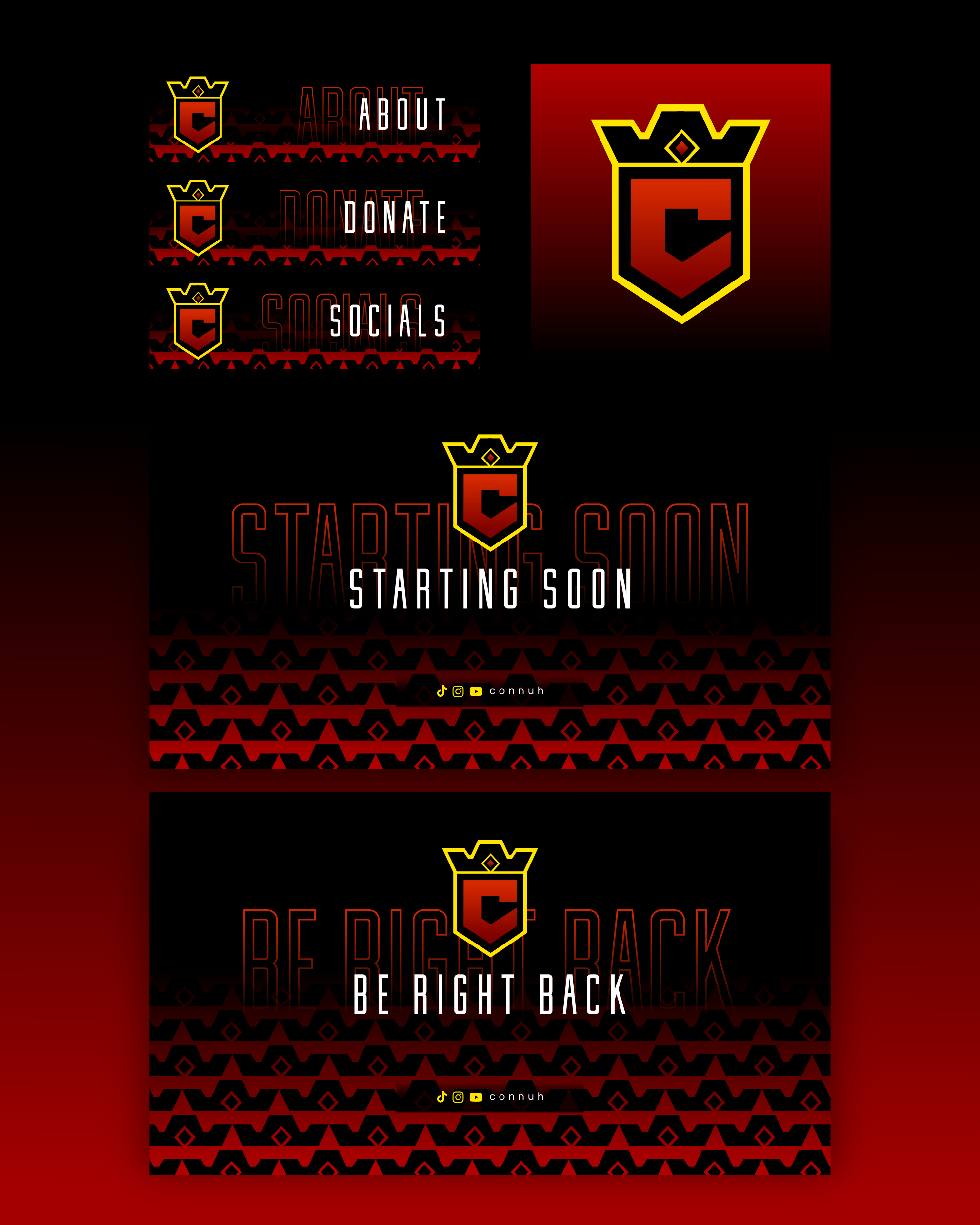 Twitch Graphics for Connuh branding commission design freelance work graphic design graphic designer logo logo design logo design branding logo designer stream graphics streaming twitch twitch graphics vector