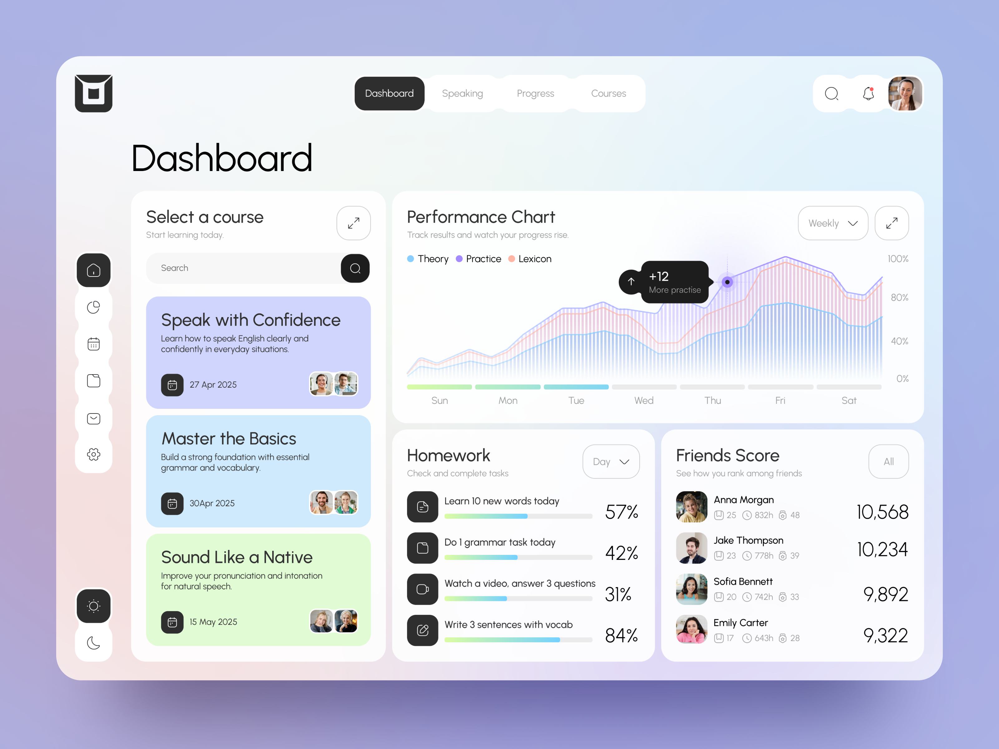 Example of EdTech Dashboard Web Design