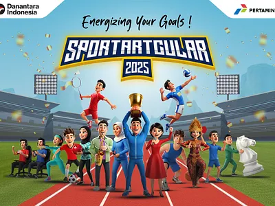 Keyvisual Sportarcular Pertamina animation branding graphic design