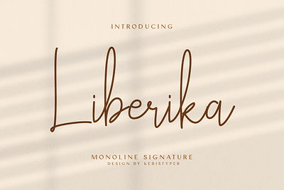 Liberika branding design handwritten monoline retro script signature vintage wedding