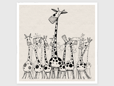 Tall & taller animal book illustration character character design concept concept design design digital art drawing editorial fauna game illustration giraffe illustration toy design