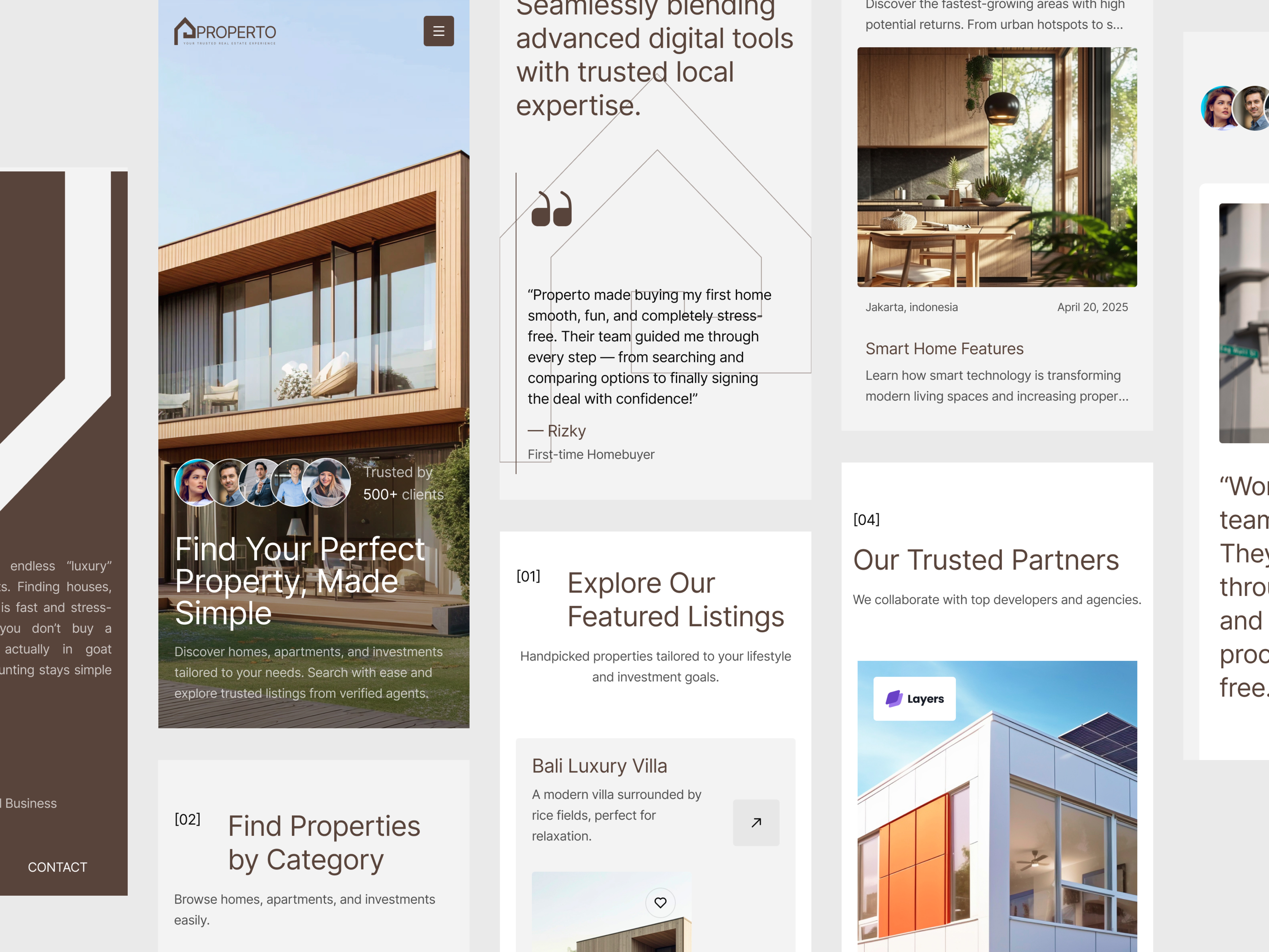 Example of Real Estate Website UI Design Responsive