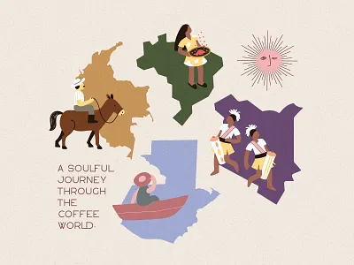 Souful Coffee Journey coffee design doodle elegant flat graphic design illustration map minimal premium simple soothing