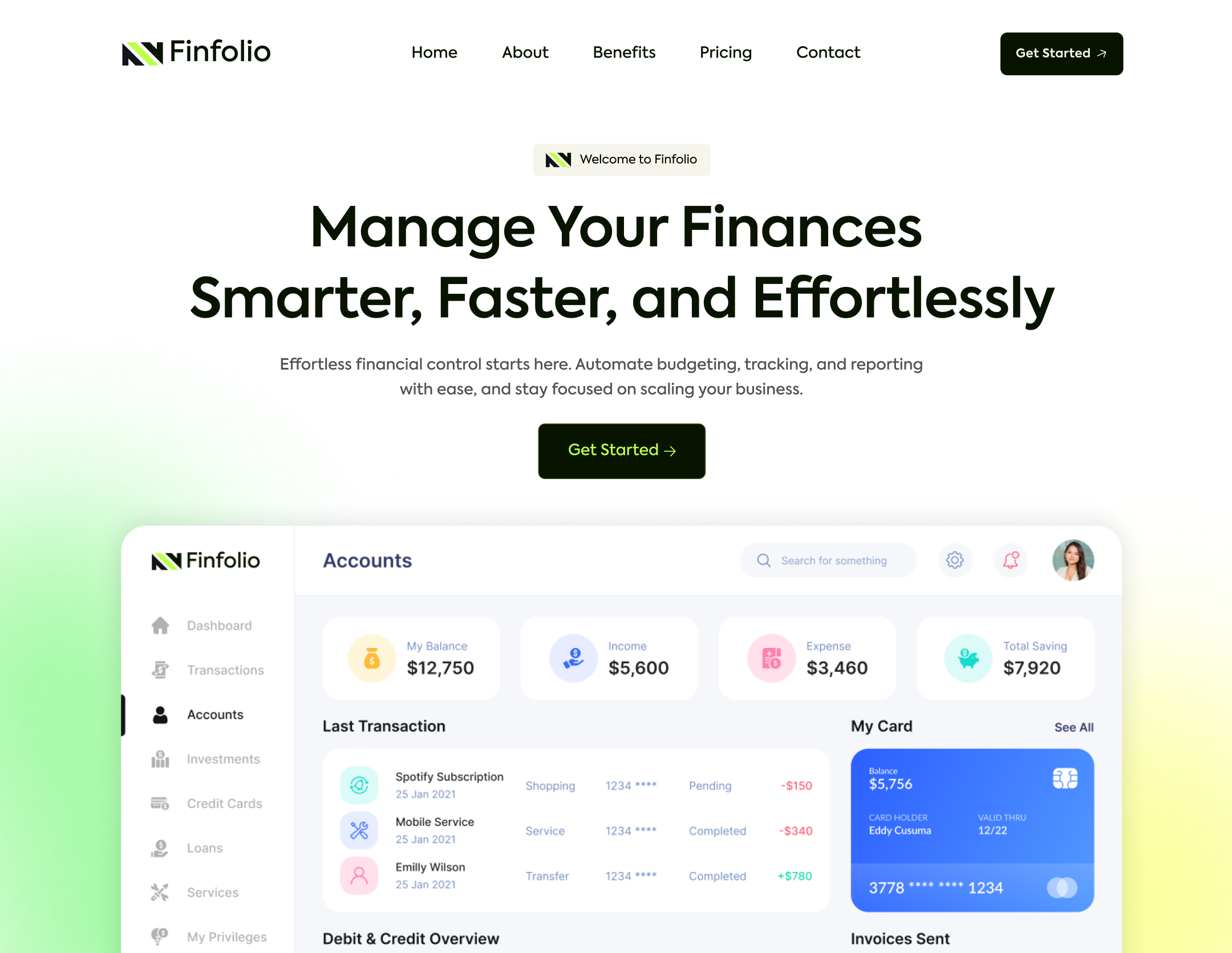 FinFolio - Fintech Website ai finance fintech fintech landing page landing page saas saas website ui ux