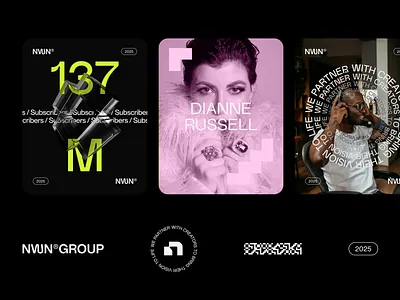 NWN Brand Identity 3d bold brand branding creator graphic design identity influencer logo logotype monogram music production simple