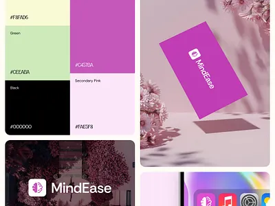 Mindease Logo Design brand identity branding calm combination logo logo logo design meditation mental health logo minimal logo visual identity