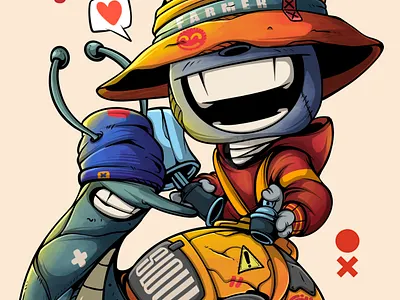 Slowly apparel art character cyberpunk design game illustration merchandise nft sticker