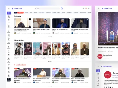 SalaafTube - Islamic Content Streaming Platform UI/UX islamic islamic app islamic streaming app islamic website ui streaming pklatform ui streaming platform streaming website ui