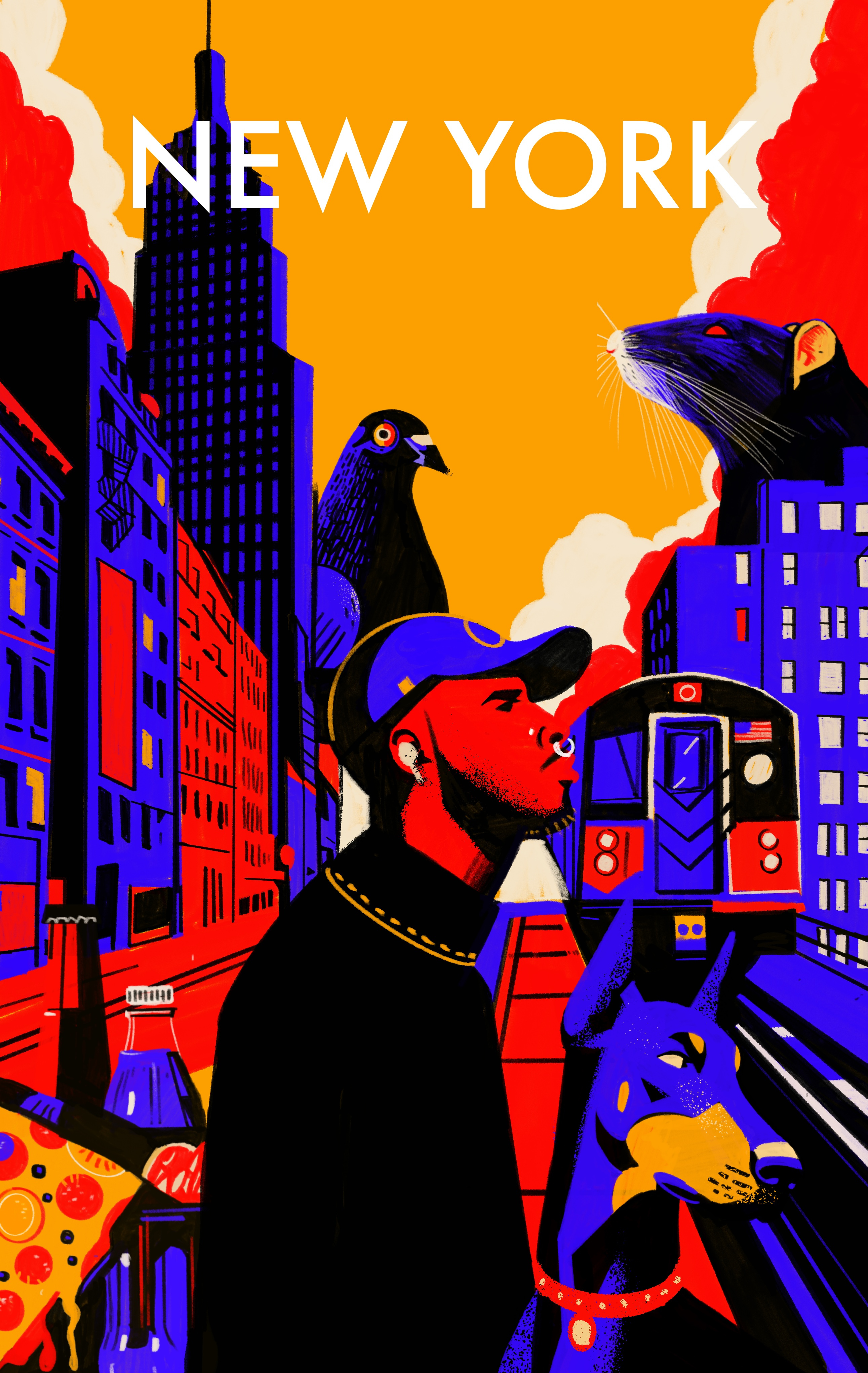 Big Apple... rat big apple character city vibes illustrated illustration illustrator new york new york city illustration nyc people portrait portrait illustration postcard poster poster illustration united states usa