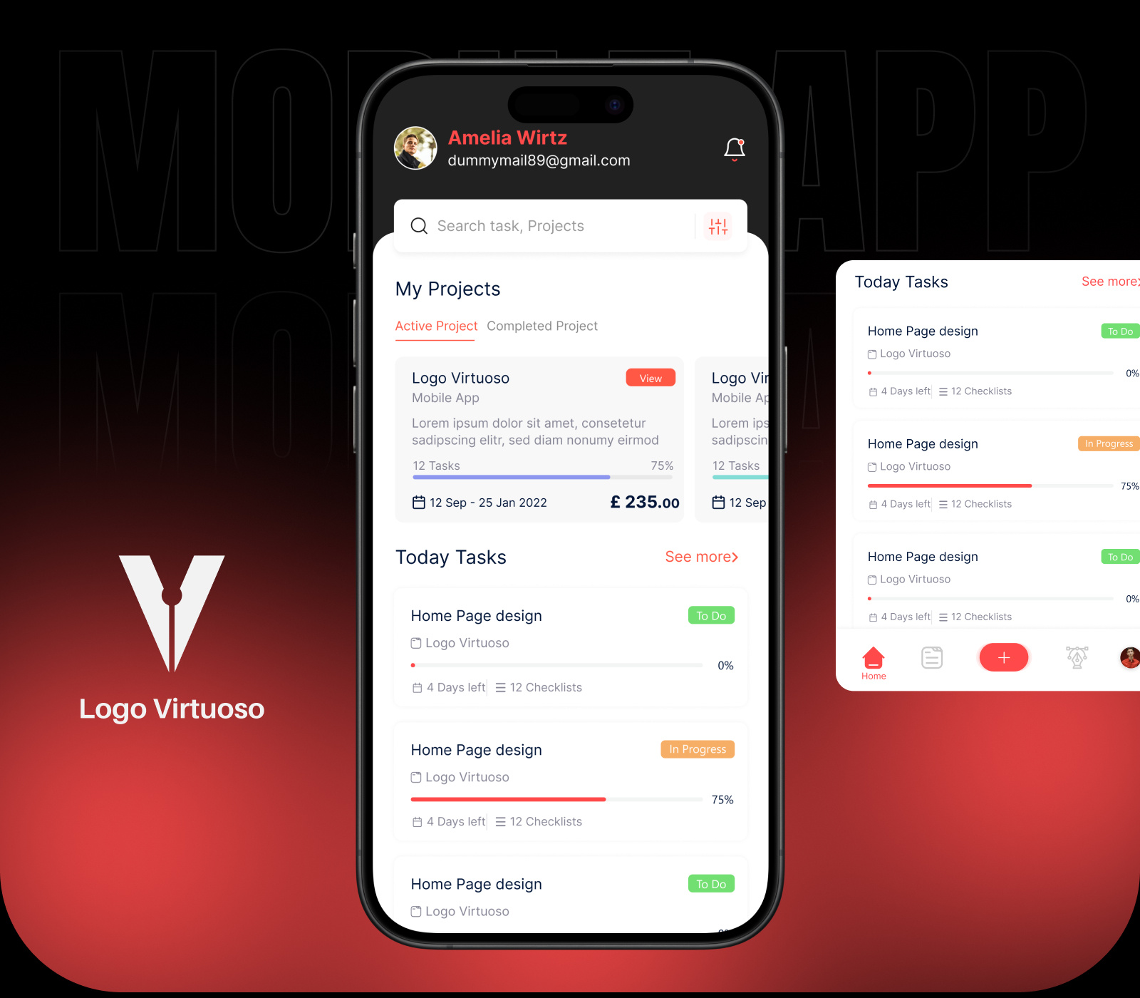 Logo Virtuoso – Project Management Mobile App UI Design analyticsdashboard androidappdesign appdesign branding dashboarddesign figmadesign graphic design iosappdesign mobile app mobileappdesign onboardingdesign productdesign taskmanagementapp ui uidesign uiux uiuxdesign