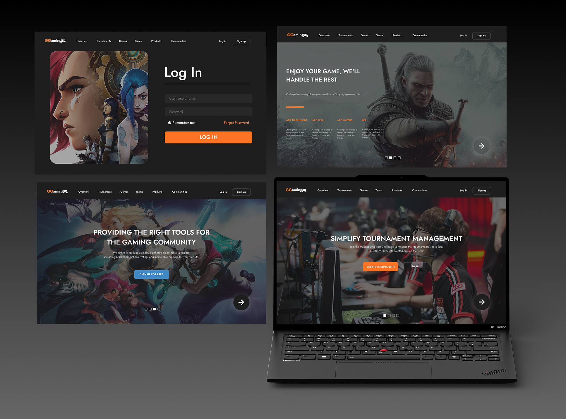 GGaming esports desktop application with website animation app art branding design figma graphic design icon illustration illustrator logo logo design minimal ui uiux ux vector web web design website