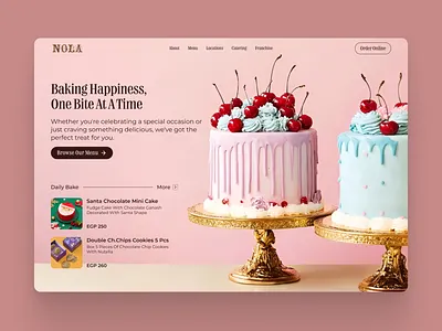 Redesigning NOLA Cupcakes bakery blue figma hero hero image home page landing page nola pastry purple redesign ui ux web design website