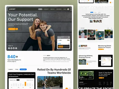 🏅 Sports Performance Agency Website UI — Landing Page Design basketball coach coaching courses football graphic design landing page mentor minimalist nutrition professional sport sports sportswear tennis trainer training ui design webdesign website design