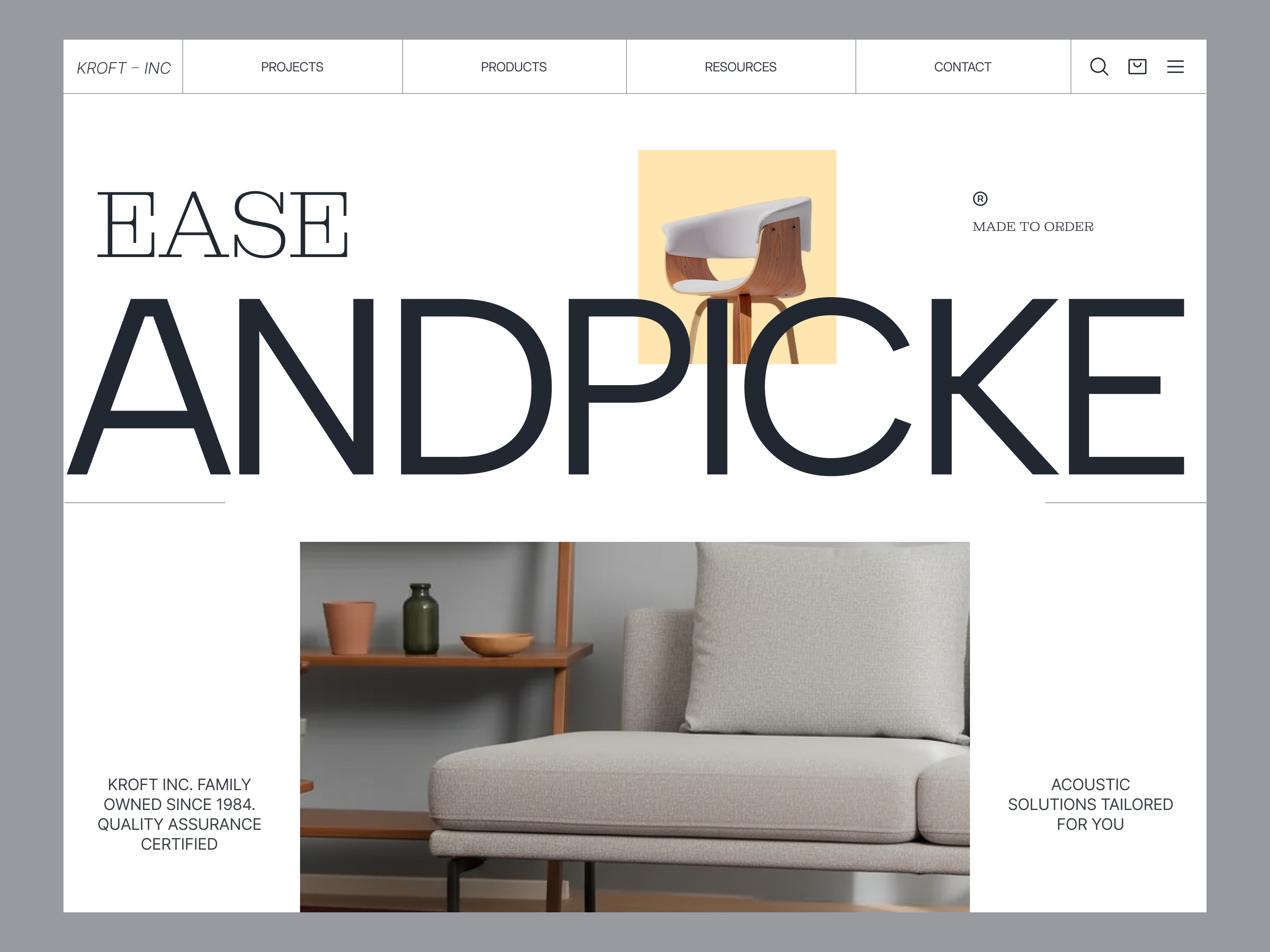 Kroft Inc design hero typography ui uiux ux visial web website