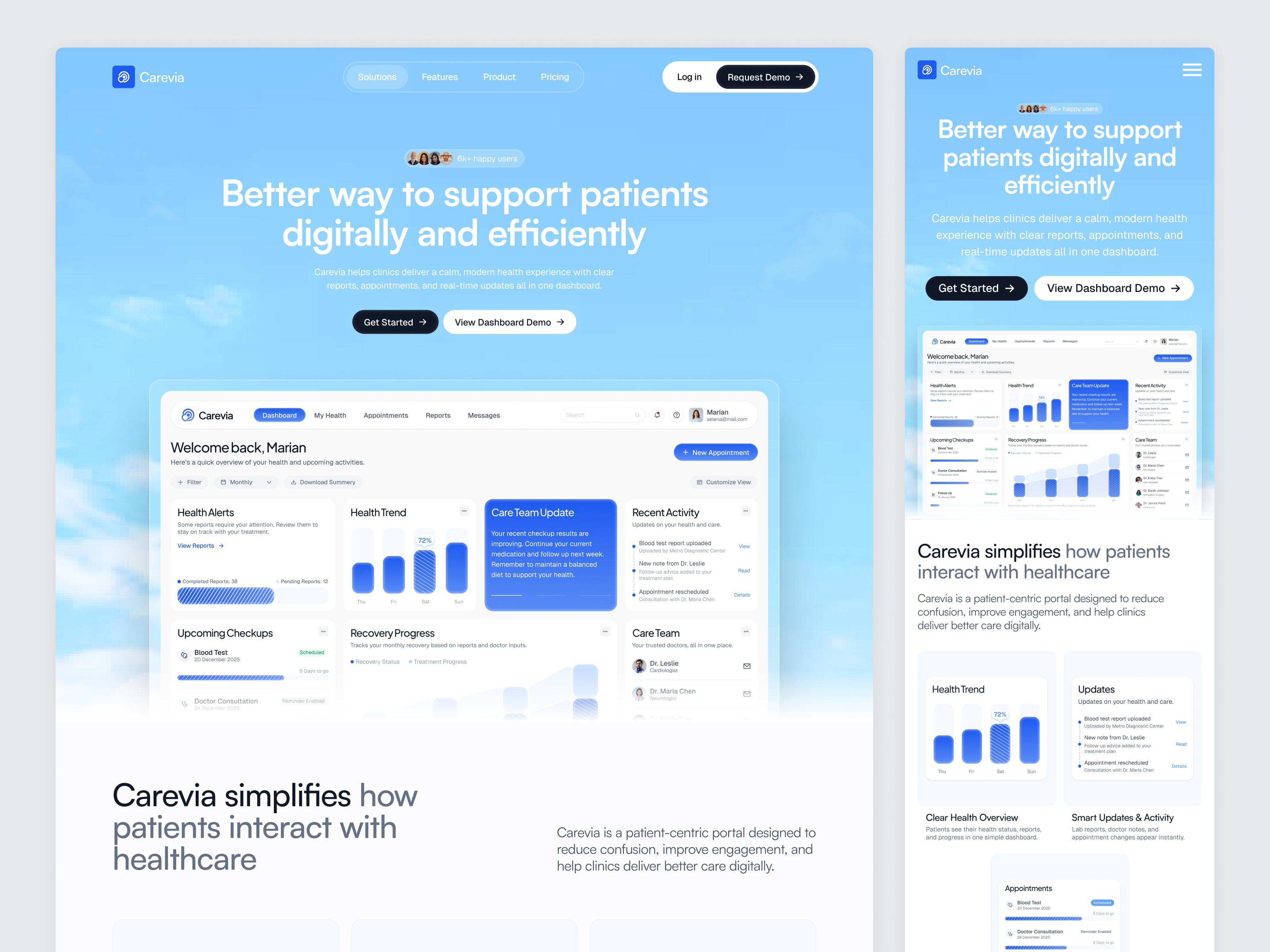 SaaS Landing Page dasjnpard health care healthcare landing page minimal design modern design product design saas saas landing page saas website saas website design uiux web design website