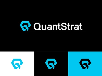 QuantStrat logo design brand identity branding icon identity logo logo design logo mark logotype modern logo q logo quant symbol vector