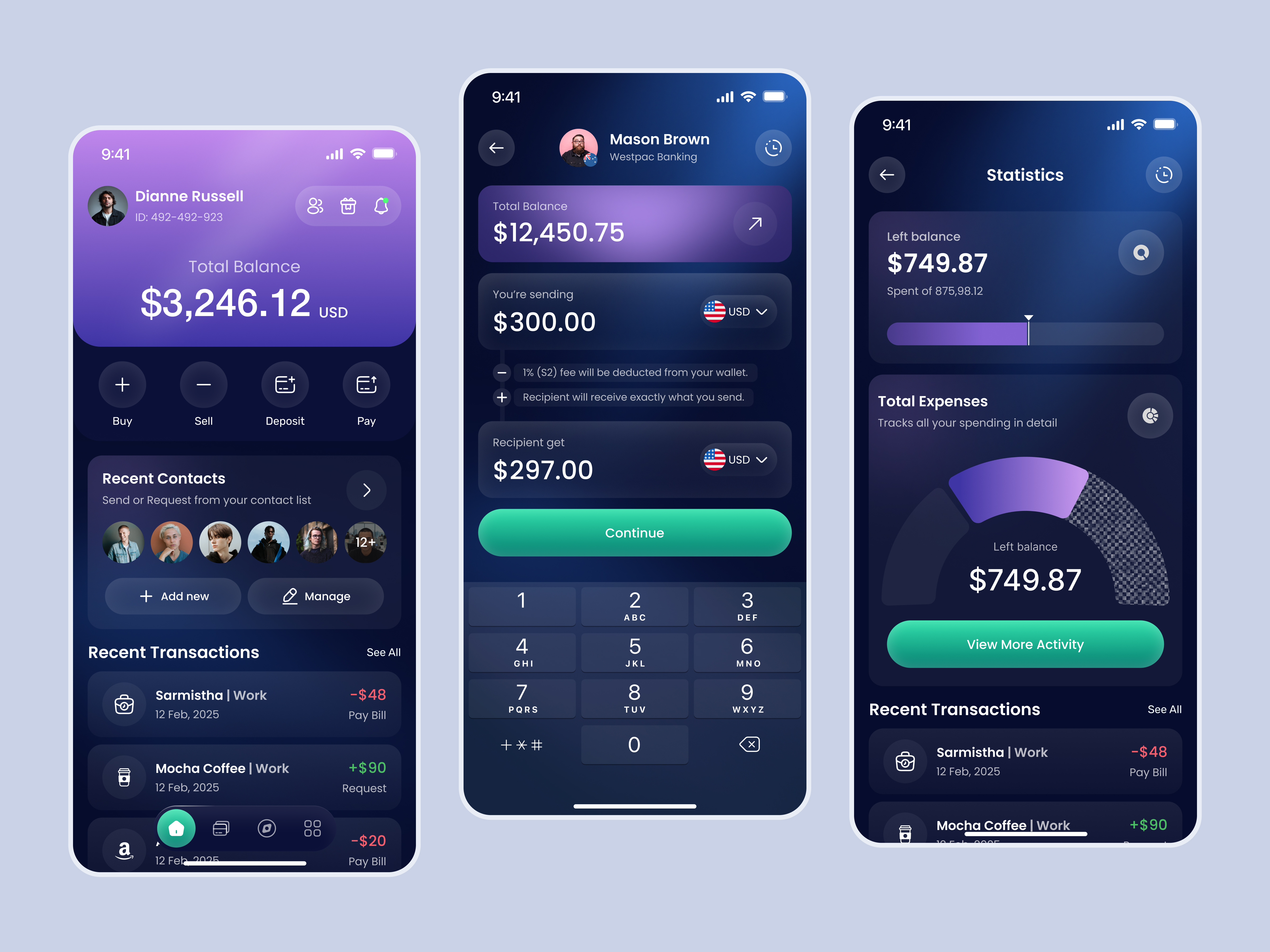 NovaPay — A Modern Digital Wallet & Smart Finance App UI bank banking app bill pay app dark digital bank e wallet finance finance app finance mobile app fintech ios app design mobile online banking app send money app ui uiux wallet wallet app