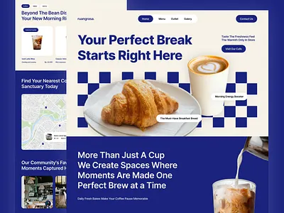 ruangrasa. - Cafe Website Design blue coffee design food graphic design illustration ui web design website