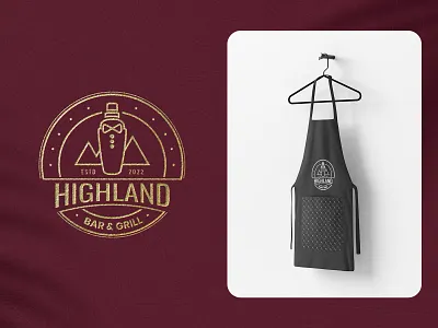 Highland Bar & Grill Logo branding graphic design logo motion graphics ui