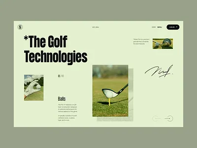 Golf Tech Landing UI bn digital design digital transformation ui