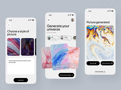 AI Image Generator ai image ai image generator app clean design expore mobile app uidesign uiux