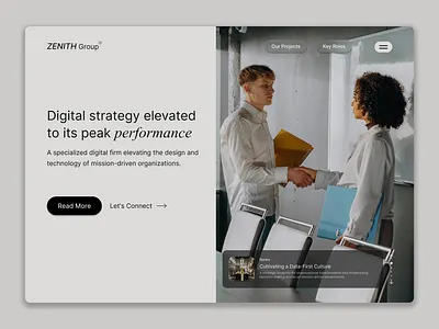 Minimalist Landing Page Hero Section concept digitalstrategy figma herosection layout minimal professional splitscreen ui uidesign webdesign websitedesign