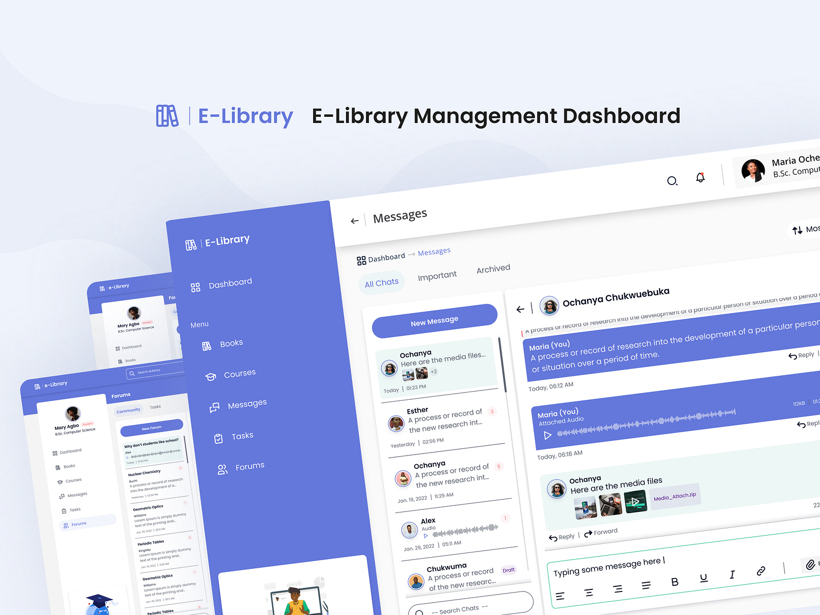 E-library Management System Dashboard by Mary Agbo | MARIA on Dribbble