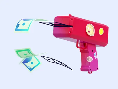 Money Gun — 3D Reward Animation 3d 3d animation 3d illustration animation cash gamification money money gun motion motion design reward