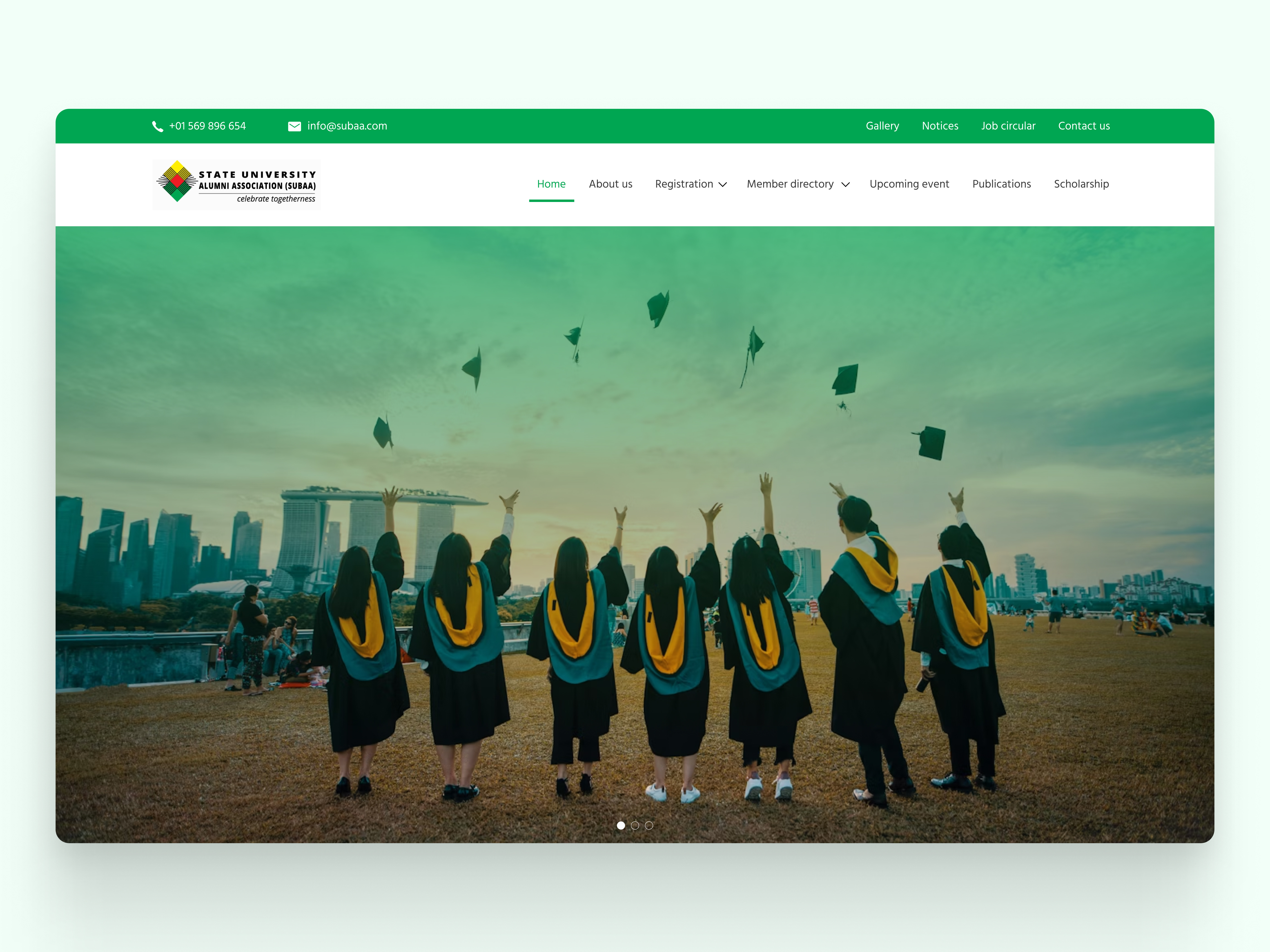 SUBAA – University Alumni Association Website Design 🎓 alumni college education hero herosection homepage landingpage organization school stateuniversity subaa teachers ui university ux webdesign