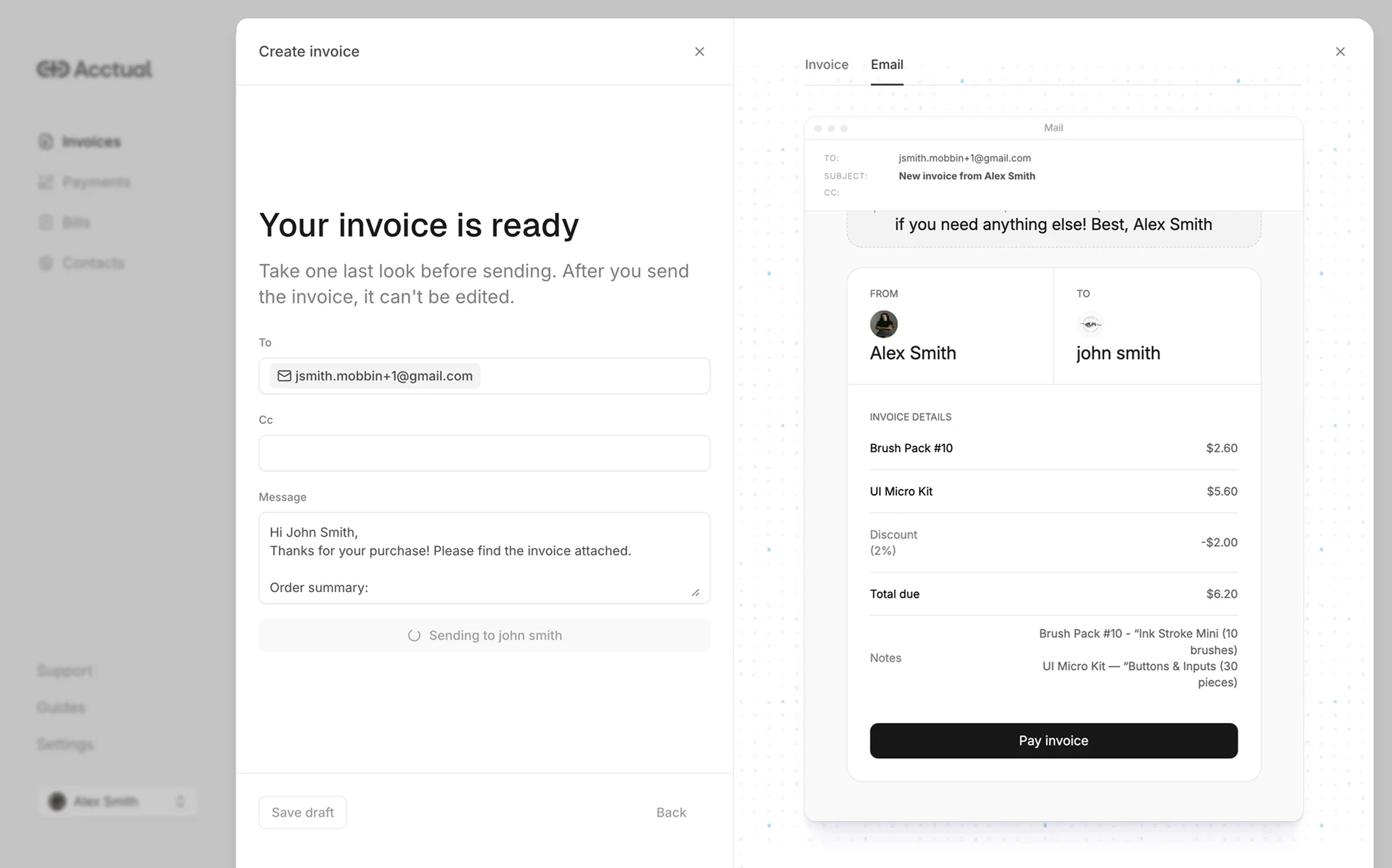 Example of Invoice & Billing Dashboard – SaaS Fintech Web App