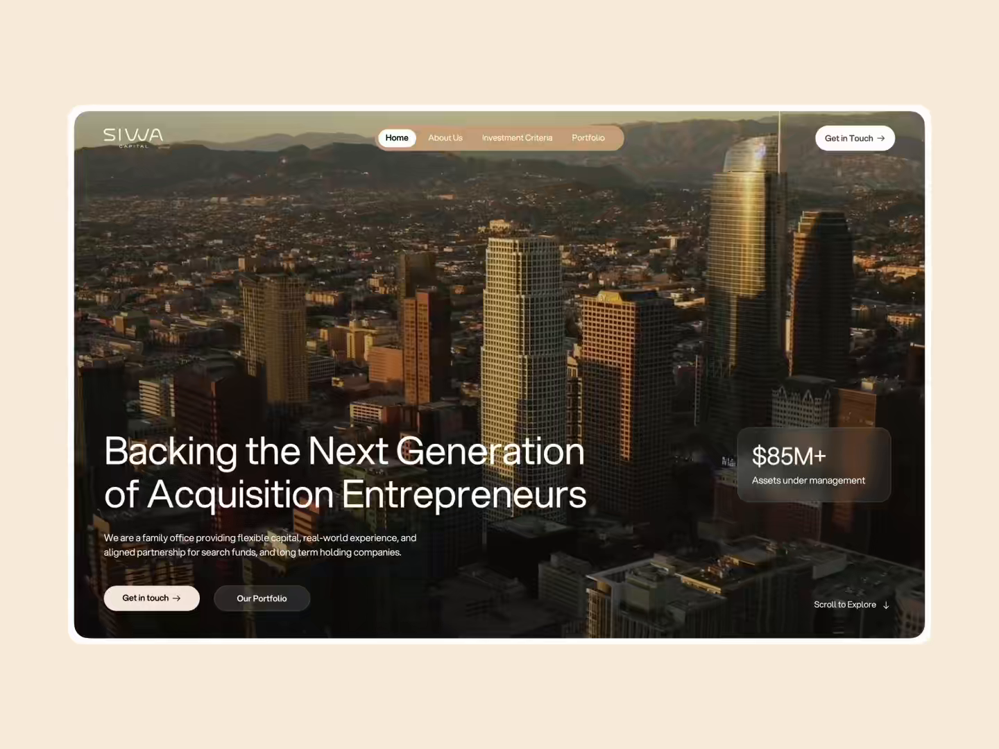 Example of Private Equity Company Website