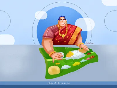 Tamil traditional food banana leaf food character design dribble love dribbble love illustration old women tamil adthad tamil food tamil traditional food tamil women top no1 illustration trending illustration